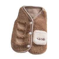 CWFS953 Gilet T-shirt pour chien en coton uni, doux et respirant, motif ours mignon, vêtements chauds d'hiver pour chiots, vêtements d'extérieur pour petits chiens, OEM