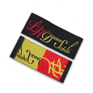 High Density Woven <b>Label</b> Patch with logo Fabric Tag Custom Brand Woven <b>Labels</b> Satin for Silk Clothing - Product Image 3
