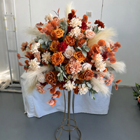 Boule de fleurs en soie rose orange 80 cm, fleur de table pour mariages, banquets, restaurants, décoration extérieure et intérieure