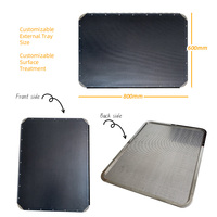 Plateau de cuisson en aluminium perforé avec revêtement PTFE et cadre en acier inoxydable 600x800mm, plaque de four industrielle robuste