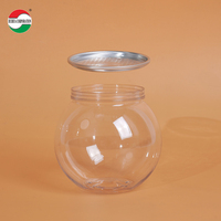 Canette de boisson gazeuse en plastique PET transparente ronde de 250 ml, canette en plastique pour boissons froides avec couvercle facile à ouvrir en aluminium