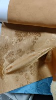 Tissu de rideau en polyester non tissé 100% avec motif gaufré style artistique, occultant total, isolant thermique et insonorisant