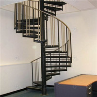 Escalier en colimaçon intérieur populaire au design moderne en chêne américain avec acier inoxydable et verre, escalier circulaire en spirale pour loft
