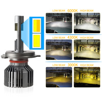Foco Faro LED de Alta Potencia de 150W para Coche, 3 Colores 3000K 6000K 8000K, Modelos H4 H7 9005 9006, 120000 Lúmenes