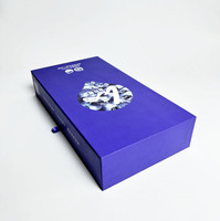 Boîte cadeau de chocolat à mini tiroir de luxe personnalisée avec insertion en PVC Boîte d'emballage coulissante noire pour truffe au chocolat