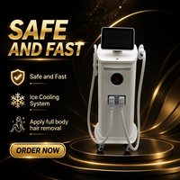 Temperatura epidermal reducida a -5 grados ℃   Plataforma de Terapia de Frío con Zafiro, Equipo de Depilación de Contacto Suave a Nivel Clínico para Salón de Belleza