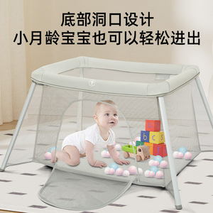 Cuna Plegable para Bebé, Corralito Portátil con Marco Metálico y Laterales de Malla, Cama para Recién Nacidos, Diseño Sencillo de Estilo Europeo - Product Image 3