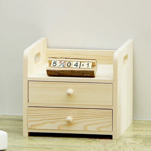 Japanese Style Wooden Storage <b>Shelf</b> With 2 Drawers Multi Functional <b>Desktop</b> Organizer For Living Room Home Office Use - Product Image 2