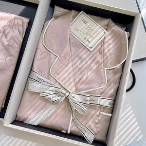 Piyama Kerah Model Musim Semi dan Musim Panas Ms. Sweet love Print Celana Pendek Lengan Pendek Dua Potong Pakaian Rumah yang Nyaman - Product Image 5