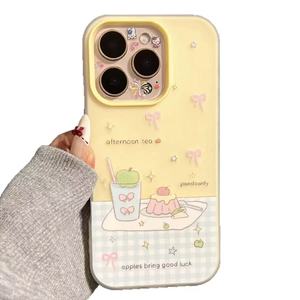 Primavera y verano Bow <span class=keywords><strong>Cake</strong></span> para Lphone16 Promax Phone CASE para Lphone15 Jelly CASE para Lphone14 Full Cover Soft 13 - Product Image 1