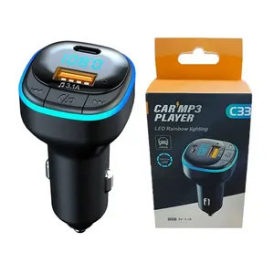 C33 xe điện thoại sạc điện thoại rảnh tay bt5.0 <span class=keywords><strong>Bluetooth</strong></span> MP3 Máy nghe nhạc FM Transmitter - Product Image 1