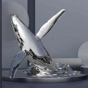 Escultura de tiburón de animal galvanizado de acero inoxidable personalizada, decoración para el hogar, hotel, decoraciones grandes para exteriores - Product Image 4