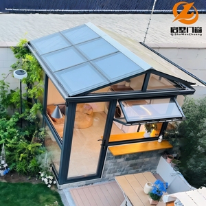 Maison <span class=keywords><strong>en</strong></span> verre à cadre étroit moderne <span class=keywords><strong>en</strong></span> aluminium avec verre feuilleté trempé et toit à faible émissivité pour une vie extérieure éco-responsable - Product Image 4