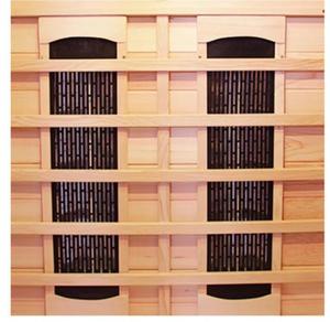 Cabine de sauna infrarouge lointain carrée en cèdre rouge, moderne et luxueuse, pour 1 personne, à installer en extérieur - Product Image 6