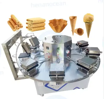 Venda quente comercial fácil de operar xícara de chá comestível máquina de fazer cone de sorvete waffle wafer rolo