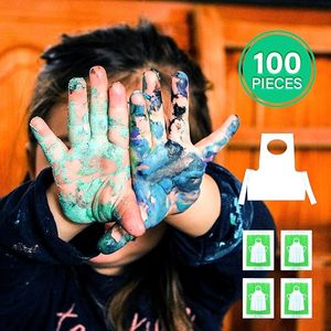 1000 Pièces de Tabliers Jetables en PE pour Enfants et Adultes, Imperméables, Imprimés, Transparents, pour Peinture, Fêtes, Artisanat, Cuisine - Product Image 4