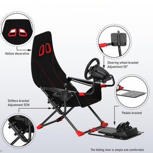 Simulateur de course pour PS5, cockpit <span class=keywords><strong>pliable</strong></span>, siège réglable, cadre <span class=keywords><strong>pliable</strong></span> complet, configuration de conduite de jeu, club sportif - Product Image 6