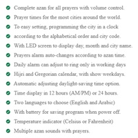 Vente chaude musulman numérique azan horloge mosquée prière monde temps automatique et numérique télécommande horloge murale multifonction