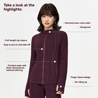 Ensemble de yoga grande taille personnalisé avec logo, veste thermique doublée en polaire et pantalon pour femme, tenue de sport chaude, douce et moelleuse