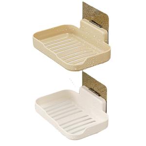 Support mural adhésif sans perçage pour savon avec drain, nouvelle boîte à savon, plateau de rangement pour salle de bain et toilettes - Product Image 5