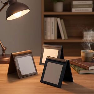 Porte-cartes QR pliable de luxe en cuir PU avec porte-cartes de visite et menu, design moderne pour cadeaux promotionnels de bienvenue - Product Image 3
