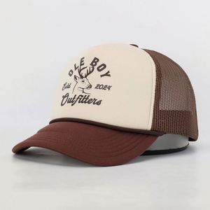 Gorra de béisbol personalizada al por mayor con estampado de personajes, unisex, deportiva, tipo camionero, de 5 paneles, con visera curva, de malla y espuma, para playa y pesca. - Product Image 1