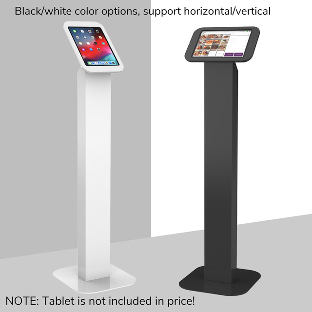 Custom Lockable Tablet Floor Stand for Kiosk Exhibition Tablet Mount Cable Manage Metal Ipad Stand for Stores Tablet Holder
