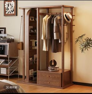 Perchero <span class=keywords><strong>de</strong></span> <span class=keywords><strong>Madera</strong></span> Maciza Personalizado <span class=keywords><strong>de</strong></span> Fábrica 2026, Perchero <span class=keywords><strong>de</strong></span> Pie con Múltiples Niveles <span class=keywords><strong>de</strong></span> Almacenamiento, Diseño Simple con Gabinete <span class=keywords><strong>de</strong></span> Almacenamiento - Product Image 2