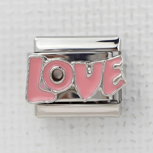 Bracelet à breloques Italie - Thèmes Sourire/Famille/Foi, breloques DIY élastiques en acier inoxydable 304, 9 * 10 mm, cadeau - Product Image 4