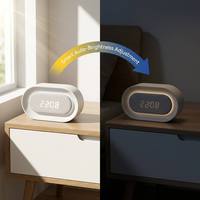 Veilleuse LED rechargeable à commande tactile pour chevet, avec horloge et fonction d'entraînement au sommeil, certifiée OEM.ROHS, directement de l'usine.