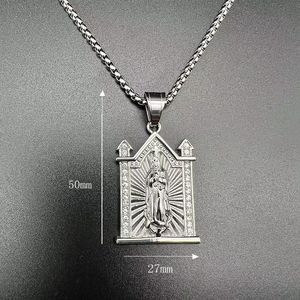 Yunnique – collier avec pendentif en diamant plaqué or en acier inoxydable, bijoux Hip Hop unisexes, cadeau - Product Image 2