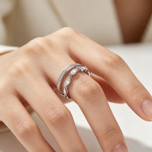 Set di Anelli Quadrati Cavi per Donne, Stile Geometrico, Accessori per Dita da Indossare Quotidianamente - Product Image 6