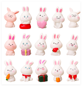 Figuras de Conejitos de Resina en 3D, Miniaturas de Conejos de Juguete, Coleccionables, Decoración de Pascua, Manualidades, Duraderas, de Dibujos Animados, para Jardín, Venta al por Mayor - Product Image 1