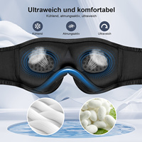 Masque de sommeil Bluetooth 5.4 stéréo 3D, doux, respirant, bloquant la lumière, avec écouteurs sans fil intégrés pour la sieste et le repos quotidien