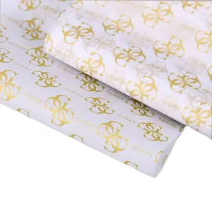 Milieuvriendelijk Composteerbaar Custom Gedrukt Tissue Inpakpapier Verpakking Tissue Papier Voor Kledingstuk Voedsel Sjaal