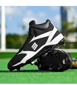 Chaussures de baseball unisexes à crampons métalliques, baskets antidérapantes à pointes, tige en PVC, semelle extérieure en caoutchouc pour l'entraînement sur terrain - Product Image 5