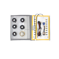 EYESAUTO Luxe 12V Autocollant automobile Volant avec interrupteur 5 niveaux Tapis intérieur Accessoire 5 ventilateurs Ventilation de siège en maille aérée