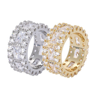 Anillo de Moissanita con Corte Baguette y Mixto, Estilo Iced Out, VVS, Brillante, Hip Hop, Plata de Ley 925, Pasa Prueba de Diamante, Certificado GRA - Product Image 1