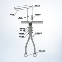 Nouveau robinet à capteur économe en énergie, sans alimentation externe, infrarouge, sans contact, entièrement automatique, intelligent, contemporain