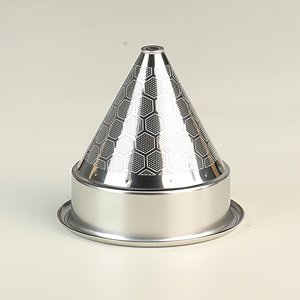 Filtre à café moderne réutilisable et écologique en acier inoxydable double couche 58MM, avec poignée sans fond et bol à poudre conique pour brassage manuel - Product Image 6