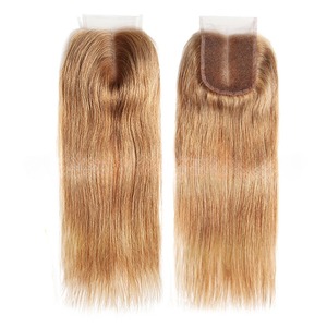 8-20 "긴 스트레이트 헤어 4x4 레이스 헤어 블록 금발 스트레이트 헤어 - Product Image 2