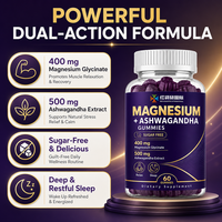 Gummies de Magnésium et Ashwagandha Personnalisées OEM/ODM sous Marque Privée – 60 Unités avec Documentation de Qualité et Support Contractuel