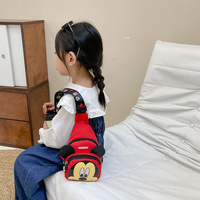 Sac de poitrine pour enfants, adorable et mignon, dessin animé Mickey Minnie, cadeaux pour enfants, portable, antivol, rangement, bandoulière, tissu, tout