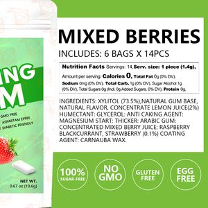 Chewing-gum sans sucre très demandé, adapté aux diabétiques, goût frais, haleine fraîche, aide à contrôler les fringales <span class=keywords><strong>et</strong></span> à réduire les collations - Product Image 3