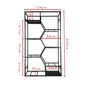 Tùy chỉnh hiện đại kim loại bánh xe rim hiển thị đứng bánh xe trung tâm hiển thị giá lưu trữ sáng tạo giá đứng - Product Image 4