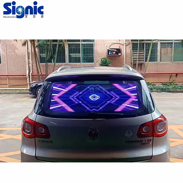 Rear window transparent led display full color rear window led mini car message display programmable led car window message led