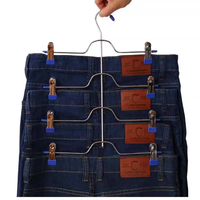 Cintre multifonctionnel en métal avec pinces enduites de PVC pour chaussettes, jupes, pantalons et serviettes avec pinces réglables