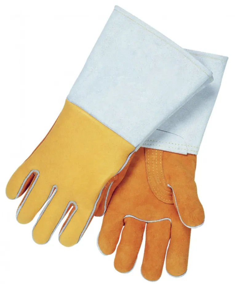 Sopa kaynak eldivenleri alüminyum folyo ile deri iş eldivenleri kaynakçı eldiven ağır Metal çalışma