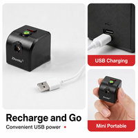 Niveau laser à faisceau rouge ZhonNa Mini, magnétique, rechargeable par USB, instrument de nivellement optique, accessoire avec trépied et vis 1/4 pour outils