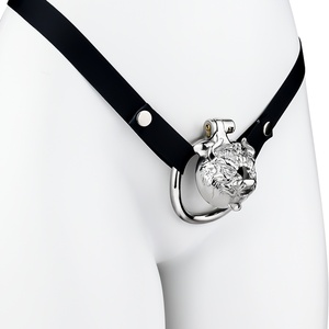 Cage de chasteté masculine en métal en forme de tête de taureau avec trou d'urination, verrou de chasteté pour l'abstinence, jouet d'entraînement SM pour adultes, vente en gros - Product Image 2